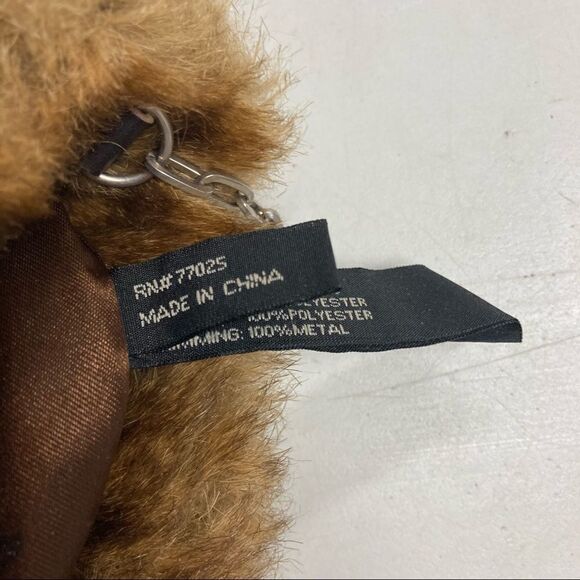 TERRY LEWIS Classic Luxuries Faux Fur Shoulder Bag Brown - Picture 6 of 11